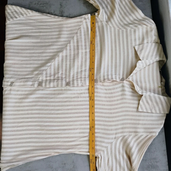 Soft Surroundings Stripes Lagenlook Asymmetrical Button Down Tunic Size Large - Picture 12 of 13